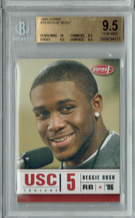 BGS 9.5 Gem Mint Reggie Bush 2006 Sage Aspire Football #1 Rookie Card USC