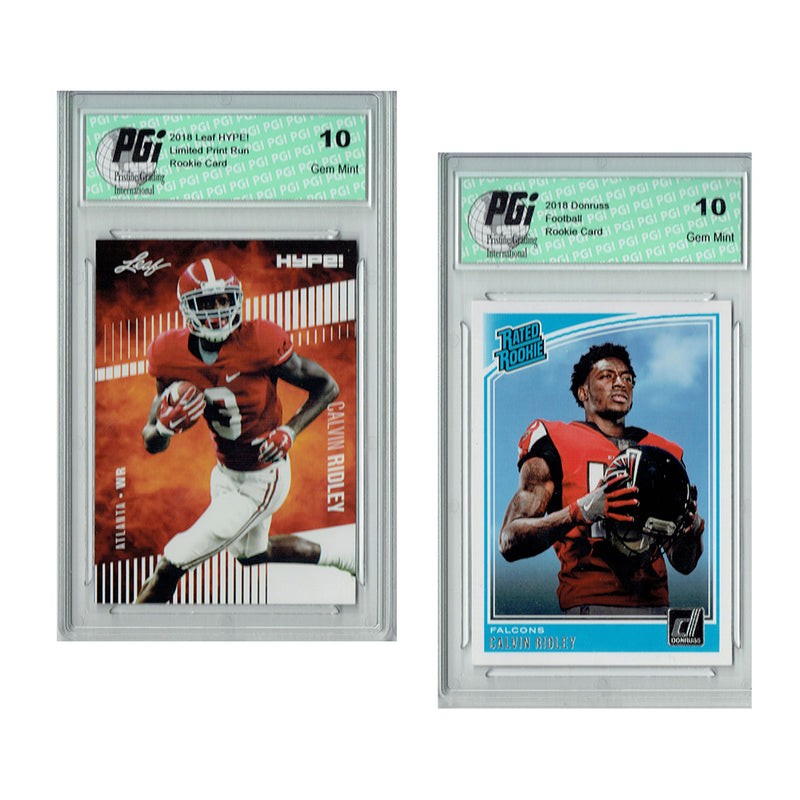 Calvin Ridley 2018 Rookie Cards 2-Pack Donruss #311 Leaf HYPE #8 PGI 10