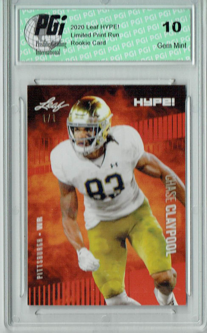 Chase Claypool Rookie Card Pittsburgh PGI 10 Gem Mint Football Trading Card 2020 Leaf HYPE! #40 Masterpiece 1 of 1