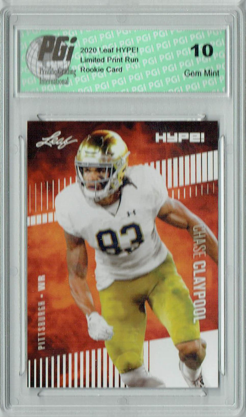 Chase Claypool Rookie Card Pittsburgh PGI 10 Gem Mint Football Trading Card 2020 Leaf HYPE! #40 Only 5000 Made