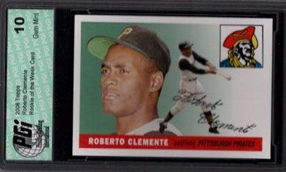 ROBERTO CLEMENTE Topps Rookie of the Week Card PGI 10