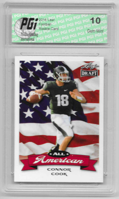 Connor Cook 2016 All-American Leaf Draft #AA03 Rookie Card PGI 10 Spartans