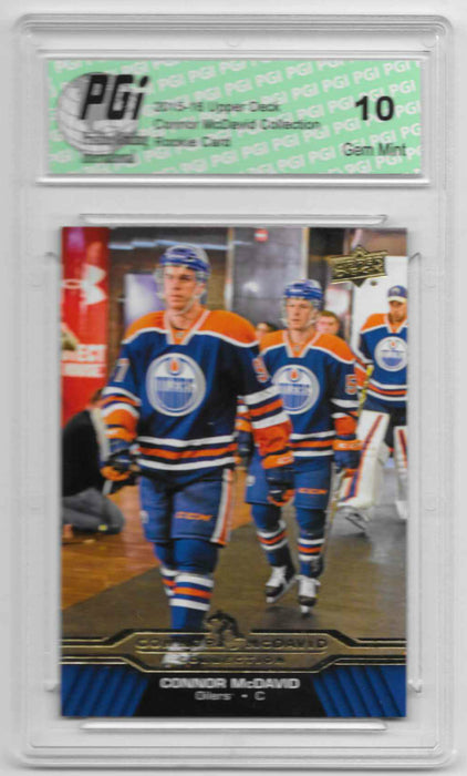 Connor McDavid 2015-16 Upper Deck Collection #CM-11 Rookie Card PGI 10 Oilers