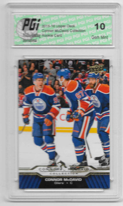 Connor McDavid 2015-16 Upper Deck Collection #CM-15 Rookie Card PGI 10 Oilers