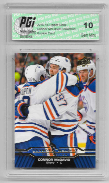 Connor McDavid 2015-16 Upper Deck Collection #CM-17 Rookie Card PGI 10 Oilers