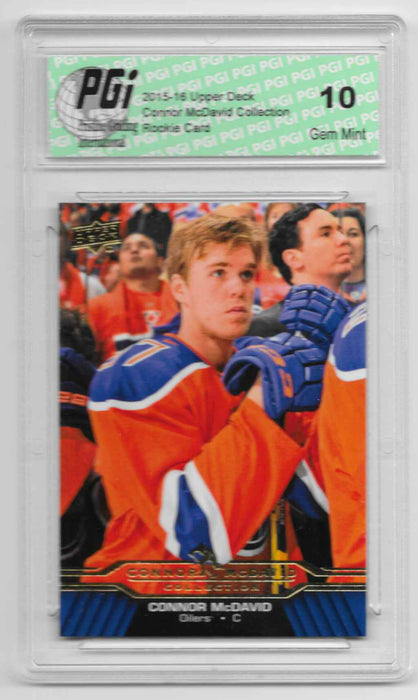 Connor McDavid 2015-16 Upper Deck Collection #CM-5 Rookie Card PGI 10 Oilers