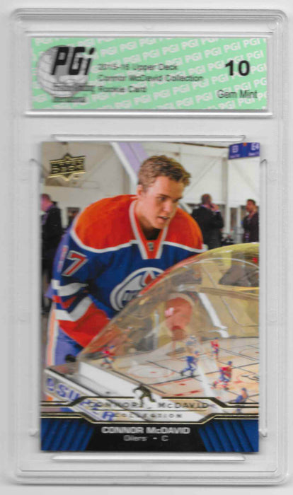 Connor McDavid 2015-16 Upper Deck Collection #CM-6 Rookie Card PGI 10 Oilers