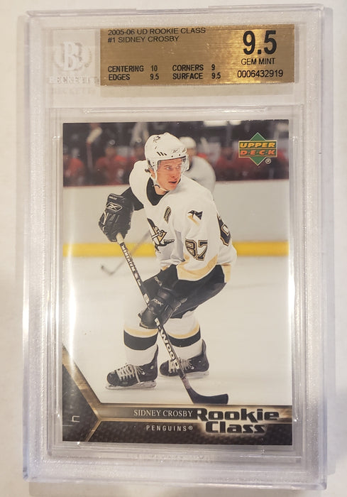 Sidney Crosby 2005 Upper Deck Rookie Class #1 Rookie Card BGS 9.5