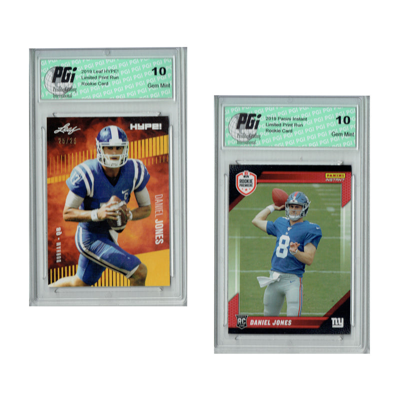 Daniel Jones Rookie Card New York PGI 10 Gem Mint Football Trading Card 2019 Leaf HYPE! / Panini Rookie Premiere #18 | #FL3