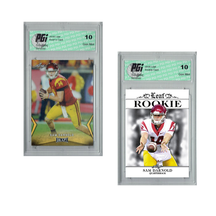 Sam Darnold Rookie Card 2-Pack Leaf Draft Leaf Exclusive PGI 10