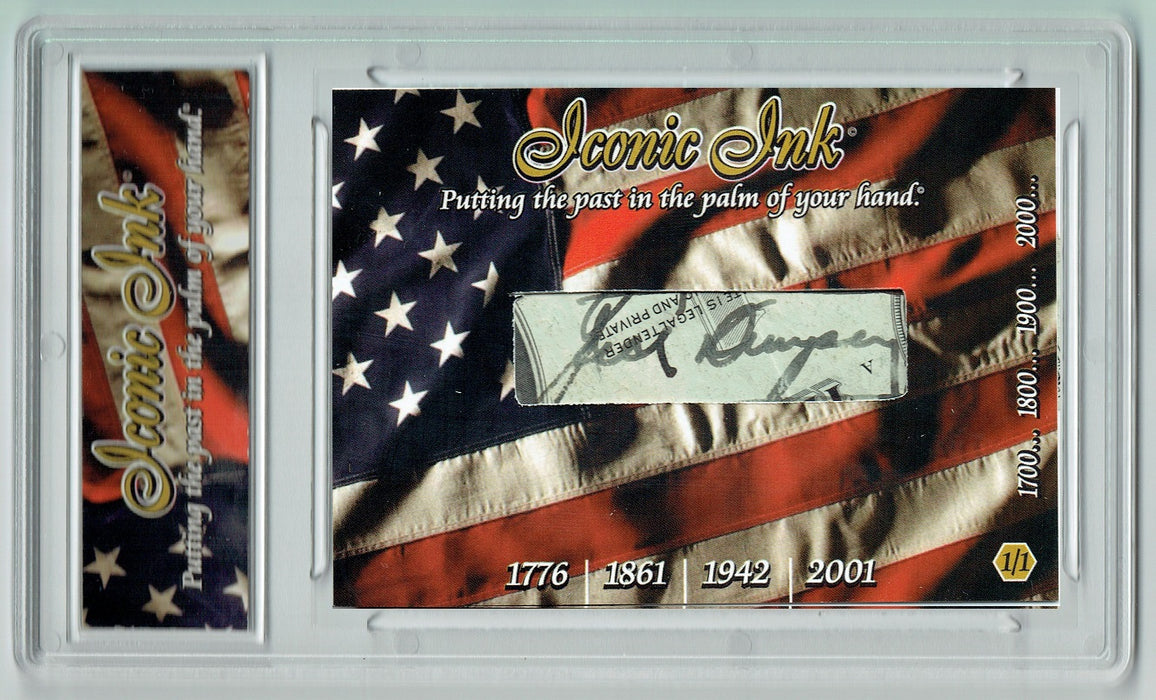 Jack Dempsey 2018 American Heroes Iconic Ink Signed Cut Auto 1/1 Card JSA