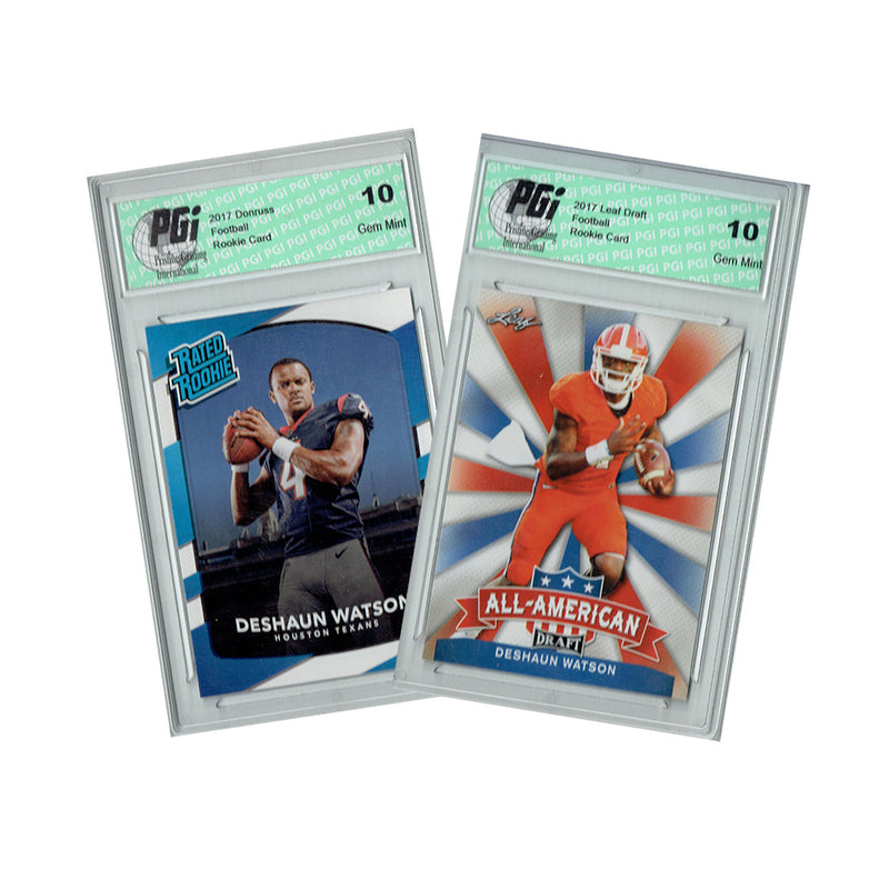 Deshaun Watson Rookie Card Houston PGI 10 Gem Mint Football Trading Card 2017 Leaf Draft / Donruss #AA-09 / #345