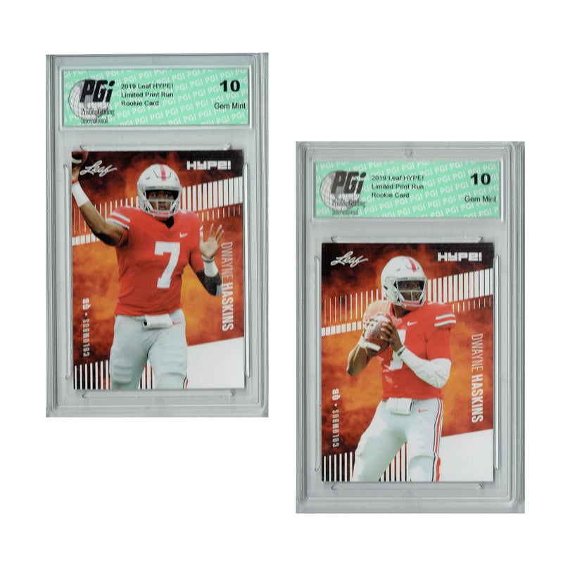 Dwayne Haskins Rookie Card Washington PGI 10 Gem Mint Football Trading Card 2019 Leaf Hype #20 | #20A 5000 Made