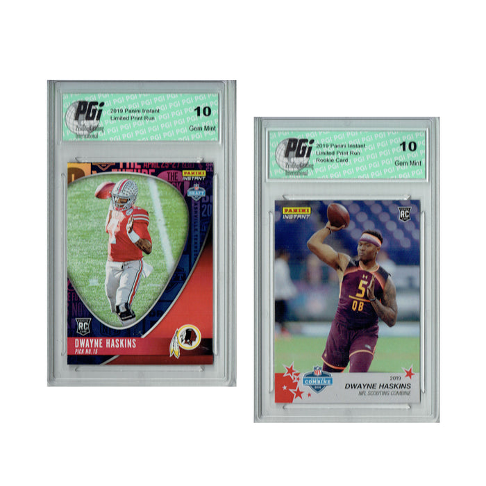 Dwayne Haskins 2019 Panini Instant #3 #DN15 NFL Rookie Card 2-Pack PGI 10