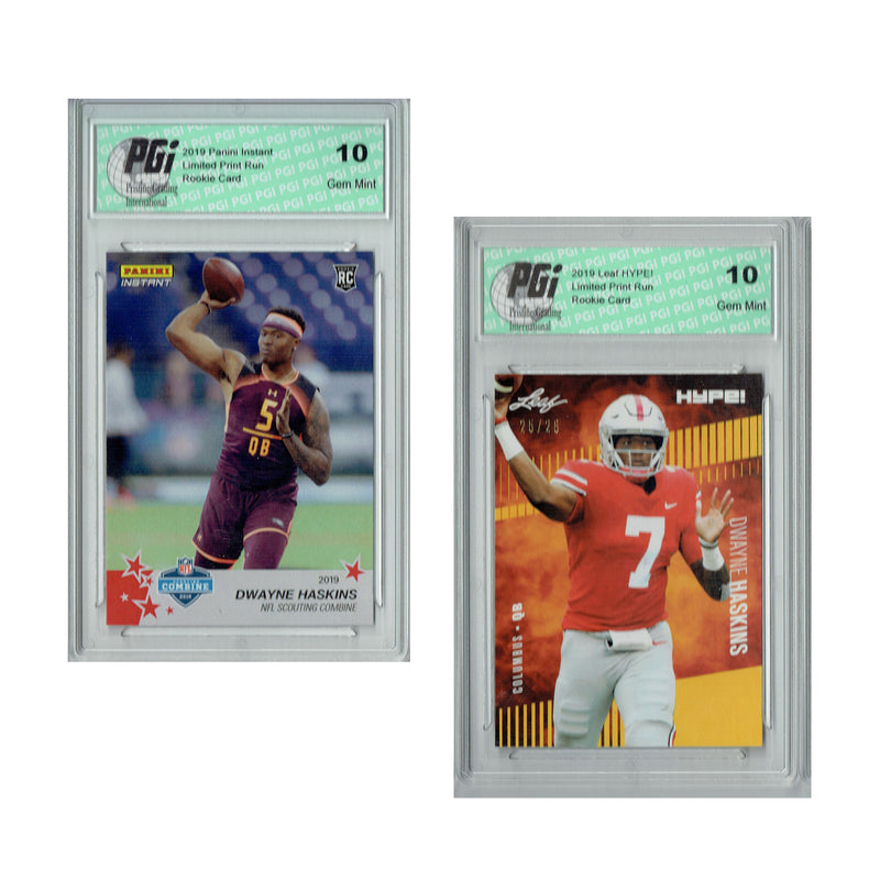 Dwayne Haskins Rookie Card Washington PGI 10 Gem Mint Football Trading Card 2019 Leaf HYPE! / Panini Instant #20A | #3