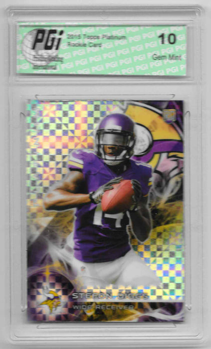 Stefon Diggs 2015 Topps Platinum Xfractor Rookie Card #141 PGI 10