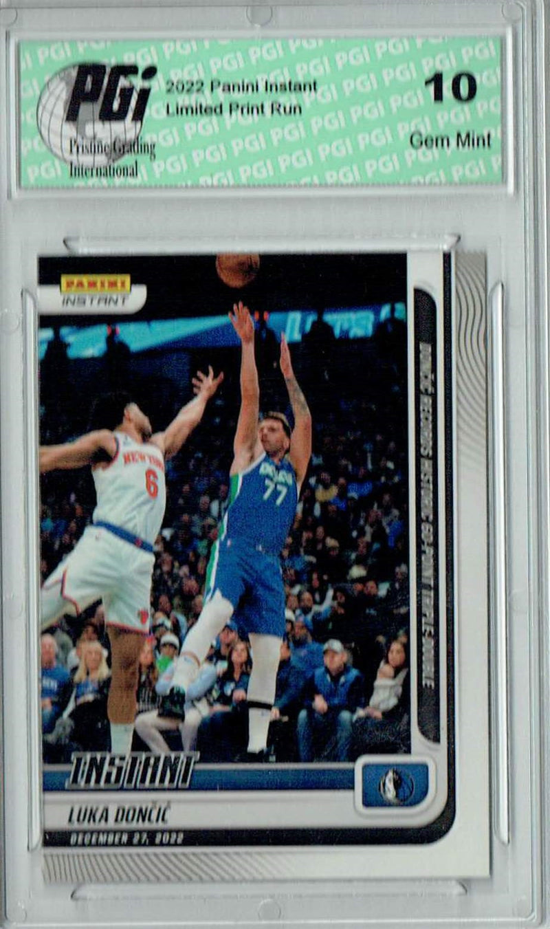 Luka Doncic 2022 Panini Instant #73 60 Pt Triple Dble 1/2893 Trading Card PGI 10