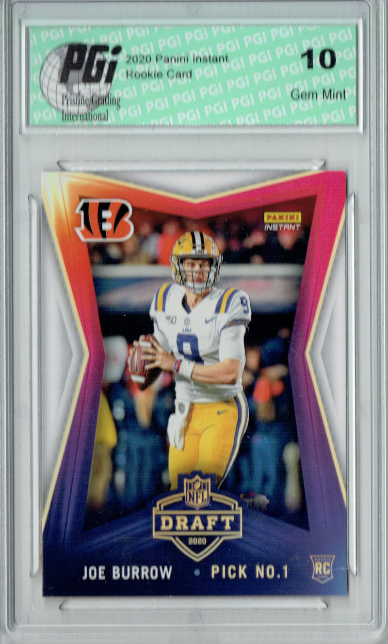 Joe Burrow 2020 Panini Instant #1 Draft 8,156 Made Rookie Card PGI 10