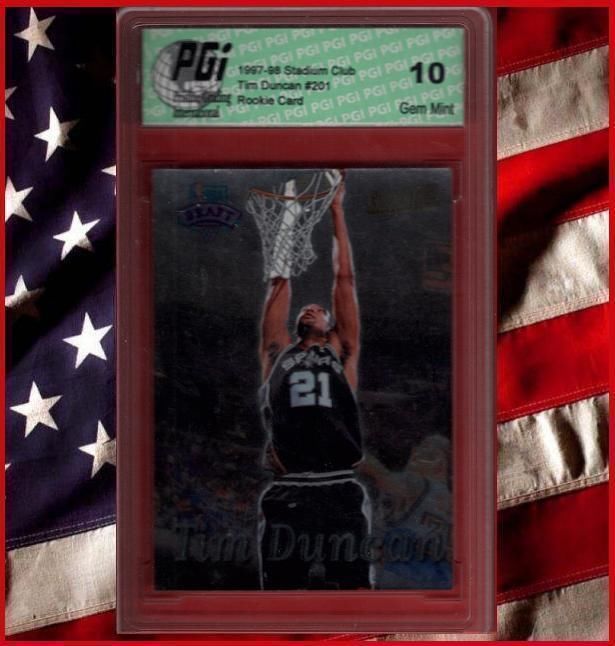 TIM DUNCAN 1997-98 Stadium Club #201 Rookie Card PGI 10