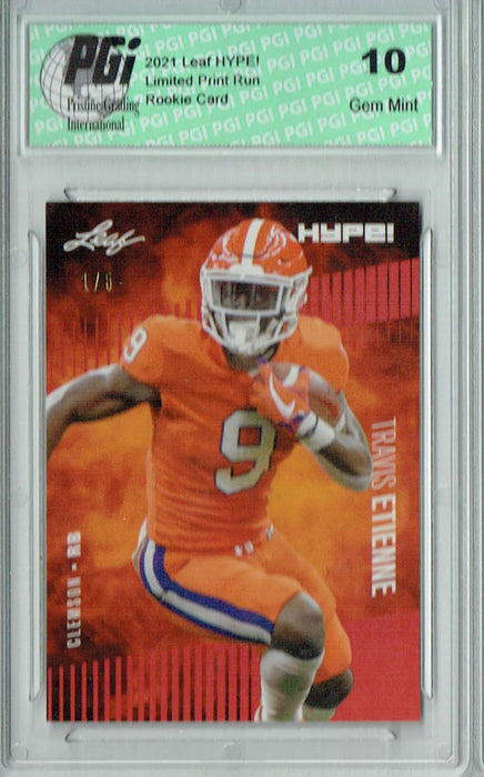 Travis Etienne 2021 Leaf HYPE! #53 Red, The 1 of 5 Rookie Card PGI 10