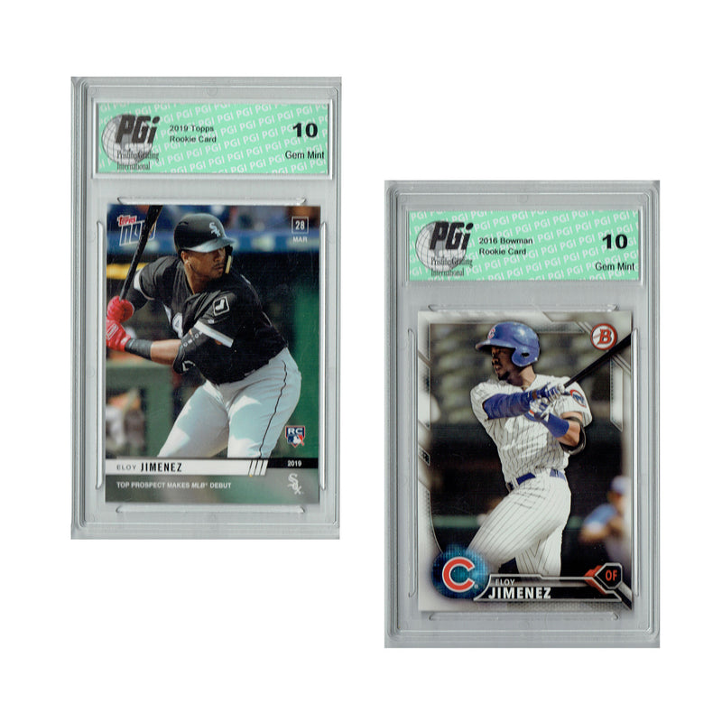 Eloy Jimenez 2016 Bowman #BDP-191 & Topps Now #17 Rookie Card 2-Pack PGI 10