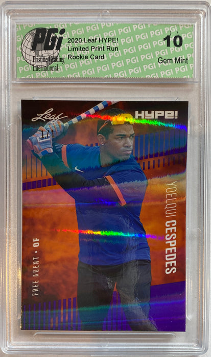 Yoelqui Cespedes 2020 Leaf HYPE! #42A Purple Shimmer, 1 of 1 Rookie Card PGI 10