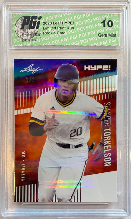 Spencer Torkelson 2020 Leaf HYPE! #41A White Shimmer 1 of 1 Rookie Card PGI 10