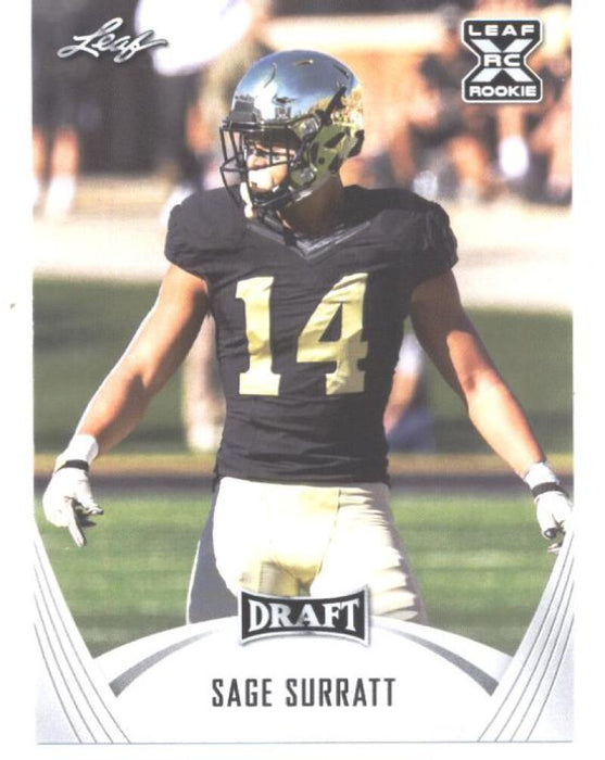 Mint+ Rookie Card Sage Surratt 2021 Leaf Football #30