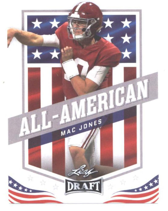 25) Rookie Card Investor lot Mac Jones 2021 Leaf Football #46 All-American