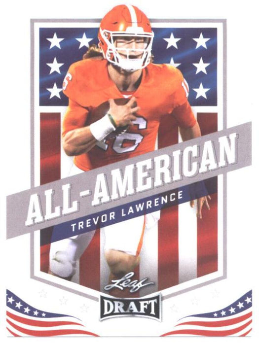 25) Rookie Card Investor lot Trevor Lawrence 2021 Leaf Football #50 All-American