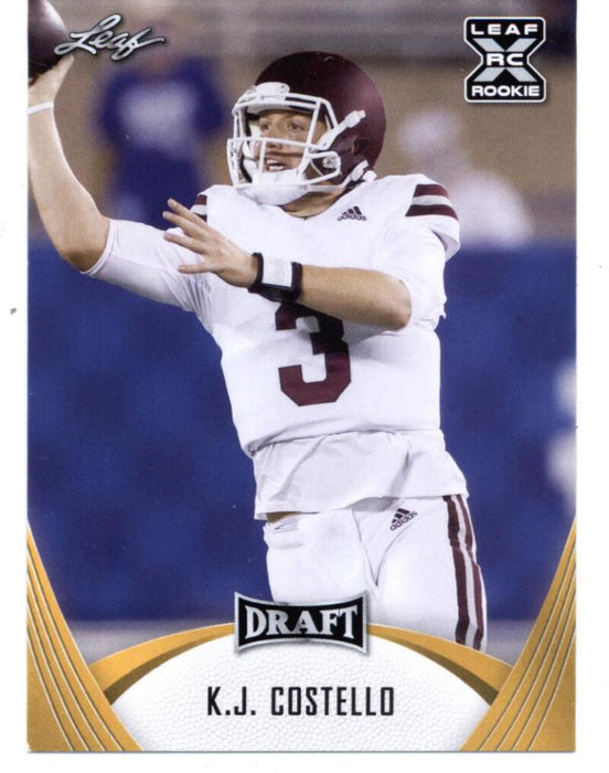 25) GOLD Rookie Card Investor lot K.J. Costello 2021 Leaf Football #12