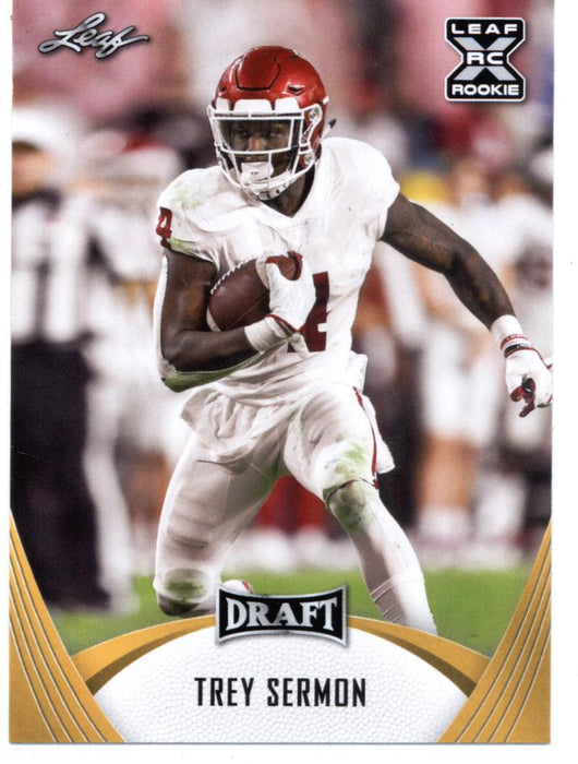 25) GOLD Rookie Card Investor lot Trey Sermon 2021 Leaf Football #15