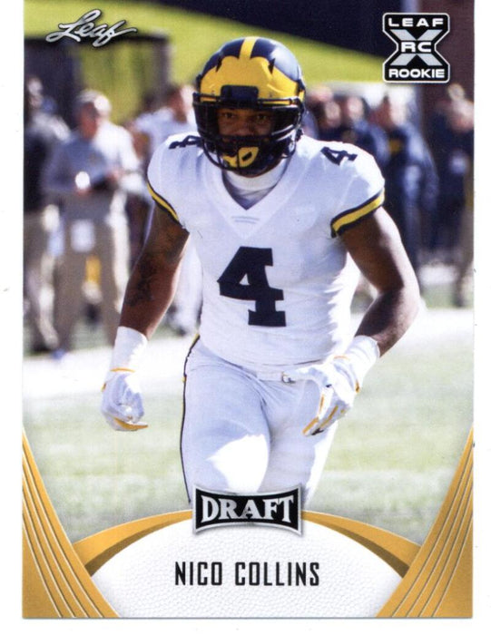 Mint+ GOLD Rookie Card Nico Collins 2021 Leaf Football #29