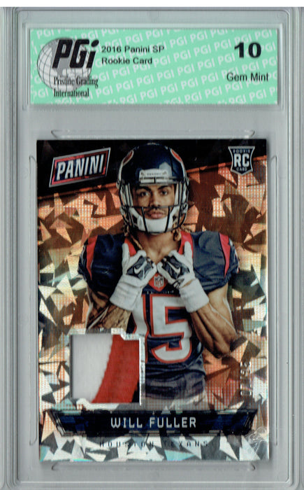 Will Fuller 2016 Panini Cracked Ice #7/25 3 Color Patch Rookie Card PGI 10
