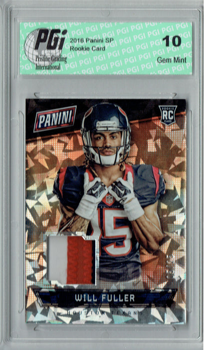 Will Fuller 2016 Panini Cracked Ice #3/25 3 Color Patch Rookie Card PGI 10