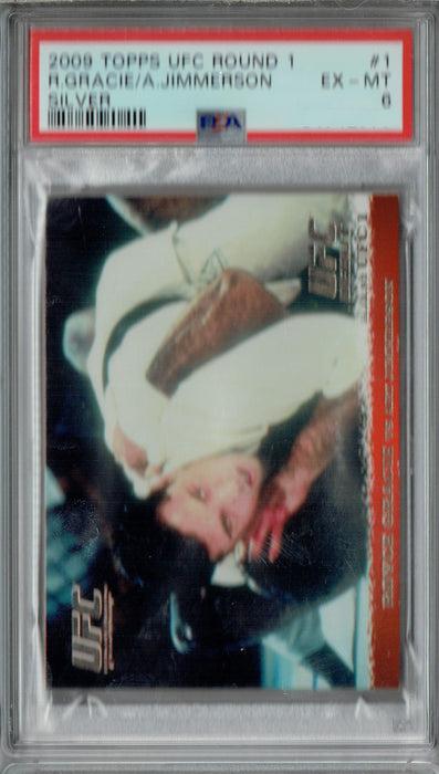 PSA 6 EX-MT Royce Gracie 2009 Topps UFC Round 1 #1 Rookie Card Silver 288 Made