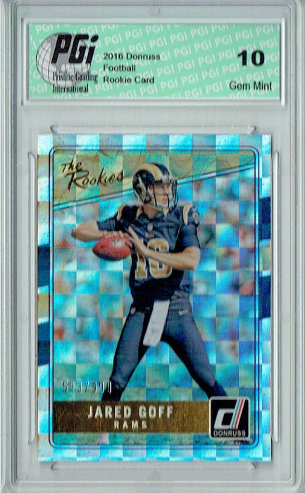 Jared Goff 2016 Donruss The Rookies #1 Only 999 Made Rookie Card PGI 10