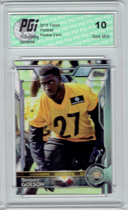 Senquez Golson 2015 Topps Football #482 Pittsburgh Steelers Rookie Card PGI 10