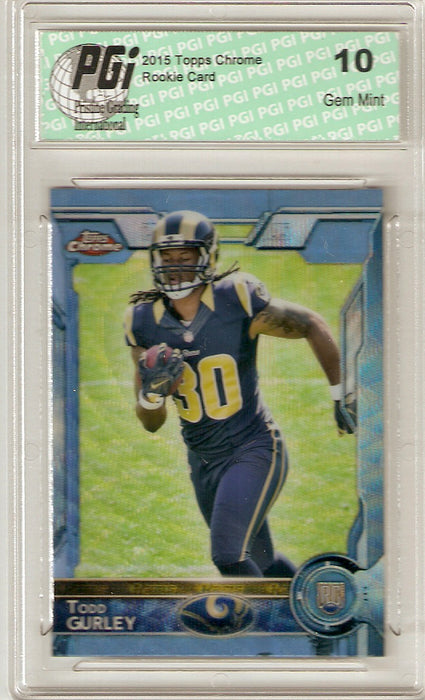 Todd Gurley 2015 Topps Chrome Blue Wave Refractor Rookie Card #103 PGI 10