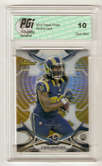 Todd Gurley 2015 Topps Finest Gold Refractor #/150 Rookie Card PGI 10
