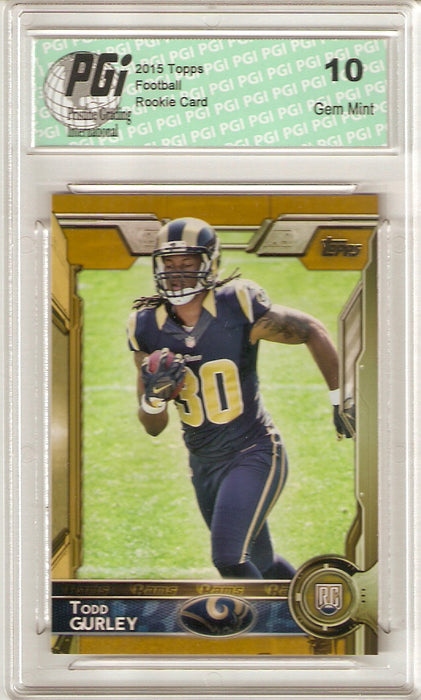Todd Gurley 2015 Topps Gold Rookie Card #422 Only 2015 Made PGI 10