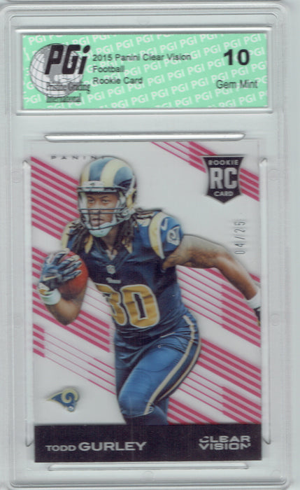 Todd Gurley 2015 Panini Clear Vision Rookie Card #4/25 SP PGI 10