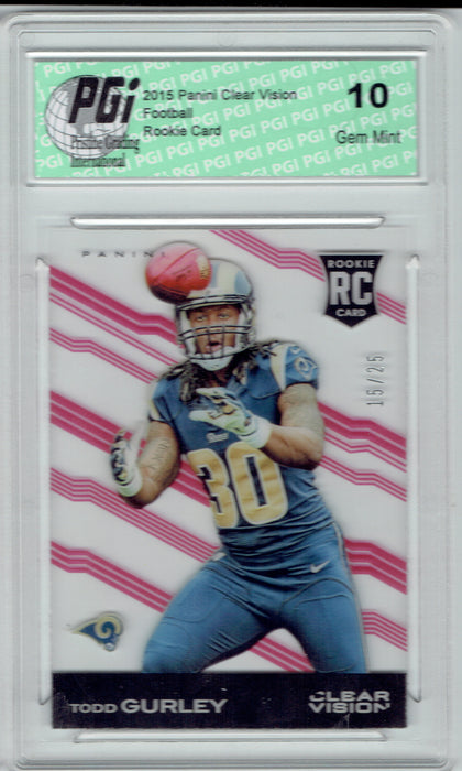 Todd Gurley 2015 Panini Clear Vision Rookie Card #15/25 SP PGI 10