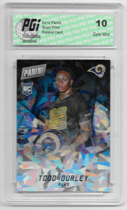 2015 Todd Gurley Panini Cracked Ice SP #1 Rookie Card Only 25 Made PGI 10 Rams