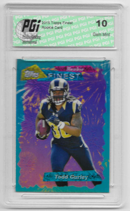 Todd Gurley 2015 Topps Finest 1995 SP Refractor Rookie Card PGI 10 Rams