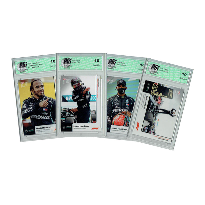 Lewis Hamilton 2020 Topps Now F1 4) Rookie Card Lot - 003, 006, 09 13 ALL PGI 10