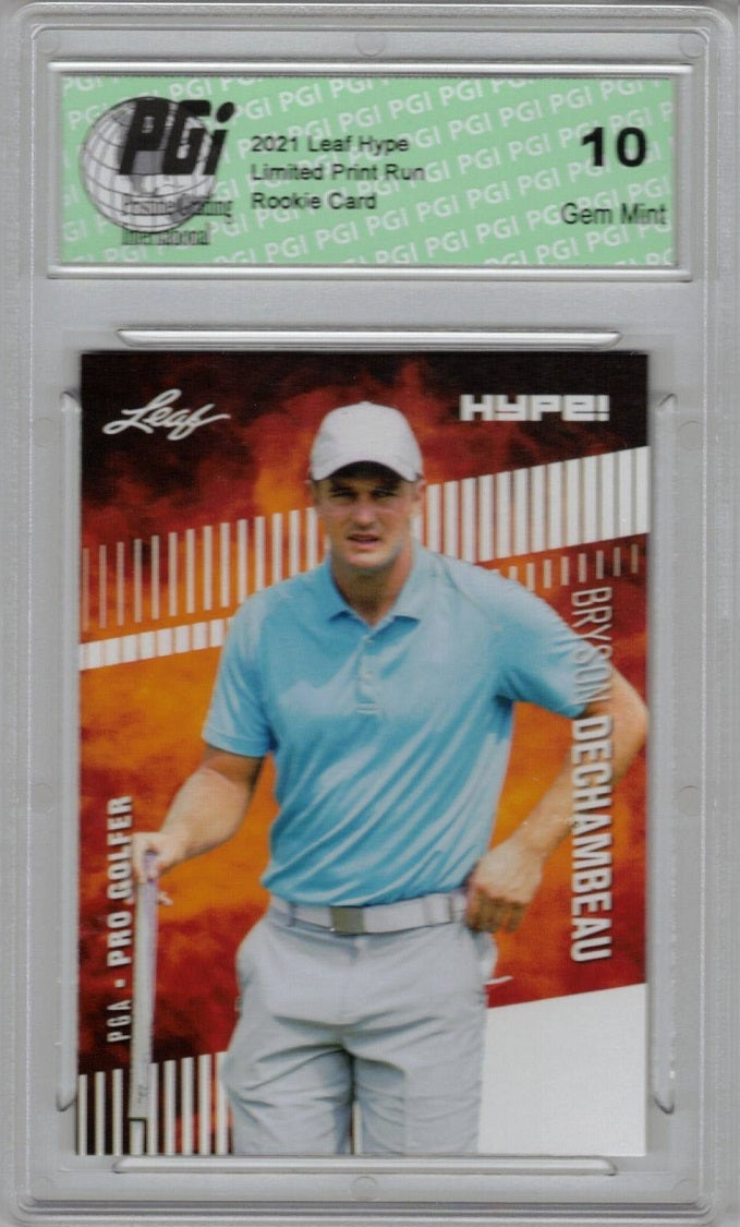 @ Bryson Dechambeau 2021 Leaf HYPE! #64 Only 5000 Made Rookie Card PGI 10