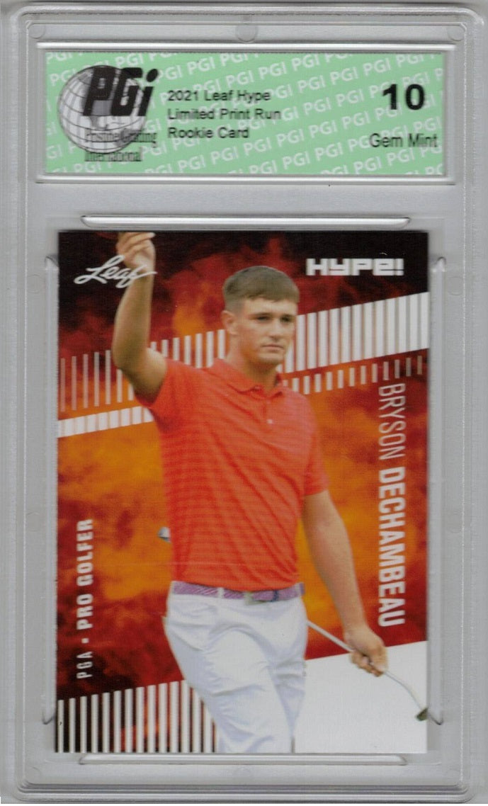 Bryson Dechambeau 2021 Leaf HYPE! #64A Only 5000 Made Rookie Card PGI 10