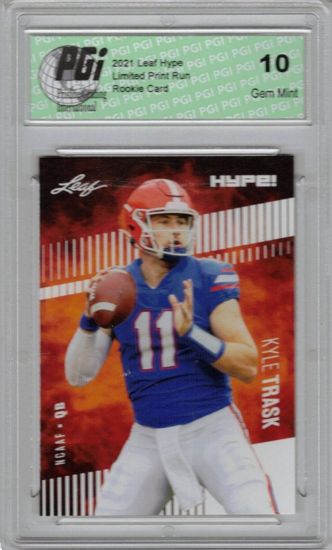 Kyle Trask Rookie Card Tampa Bay PGI 10 Gem Mint Football Trading Card 2021 Leaf HYPE! #59 Only 5000 Made