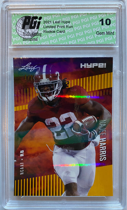 Najee Harris 2021 Leaf HYPE! #61 Gold Shimmer 1/1 Rookie Card PGI 10